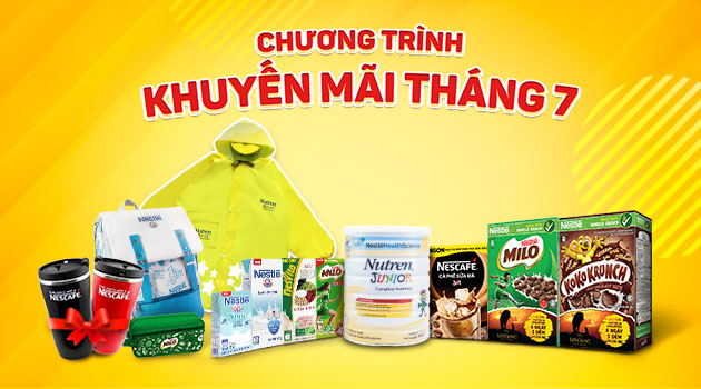 Thông tin khuyến mãi sản phẩm Nestlé tháng 07/2019