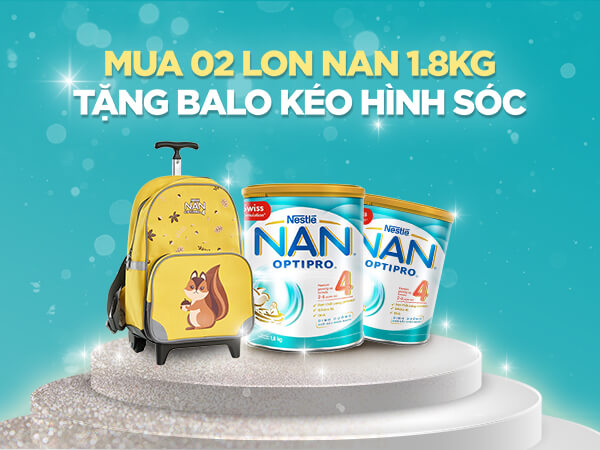 Rinh ngay 01 BALO kéo hình sóc cực chất khi mua 02 lon NAN Optirpo 1.8kg