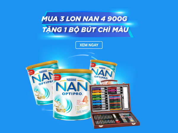Tặng ngay 01 Bộ bút chì màu siêu xịn khi mua 03 lon NAN Optipro 4 900g