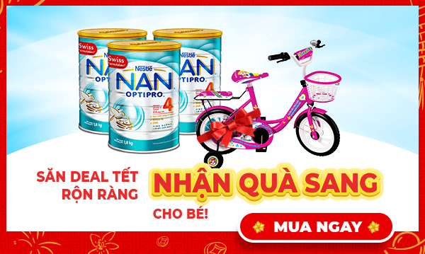 Tặng ngay 01 xe đạp cực xinh xắn cho bé yêu khi mua 03 lon NAN Optipro 4 1.8kg.