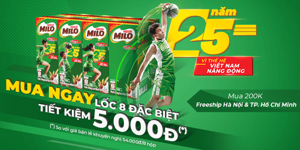 Nhận Ưu đãi lên đến 11% khi mua Nestlé MILO - Phiên bản đặc biệt 25 năm.