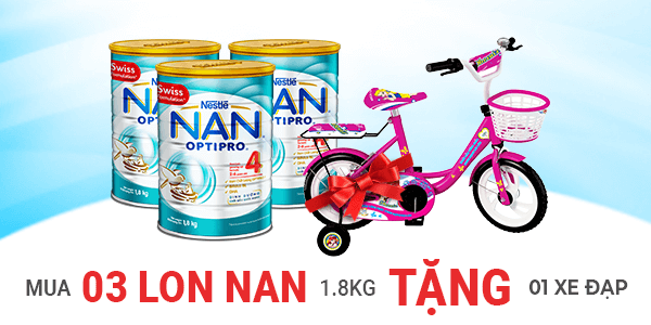 NHẬN ngay Xe đạp Nestlé xinh xắn cho bé khi mua 3 lon NAN Optipro 1.8kg.