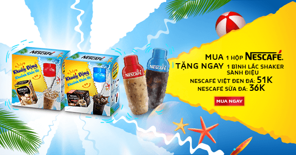 Khuấy động khoảnh khắc của hè này khi mua nescafé được tặng bình lắc.