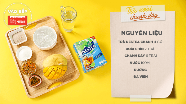 Các nguyên liệu không thể thiếu để tạo nên hương vị độc đáo của món trà đào chanh dây.