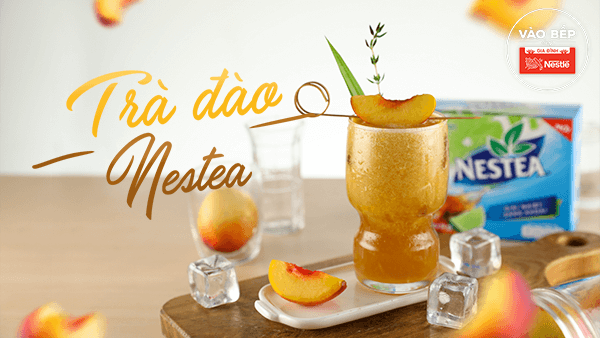 Cùng Gia đình Nestlé bắt tay để thử ngay công thức pha chế Trà đào NESTEA
