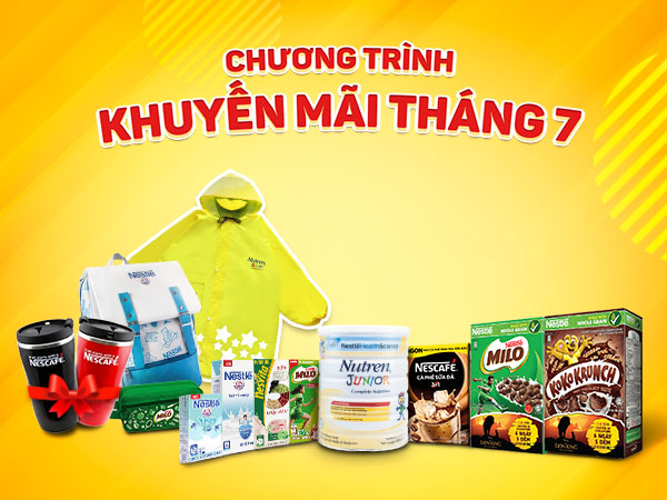 Chương trình khuyến mãi tháng 7 cực hấp dẫn khi mua sản phẩm dinh dưỡng Nestlé.