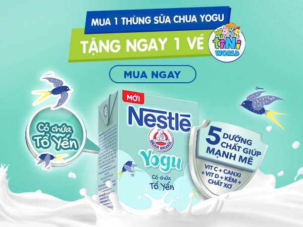 Mua 1 thùng Sữa chua Yogu có cơ hội được  tặng ngay 1 vé TINI World.