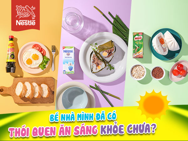Cho bé bữa ăn sáng đa dạng nhóm chất dinh dưỡng