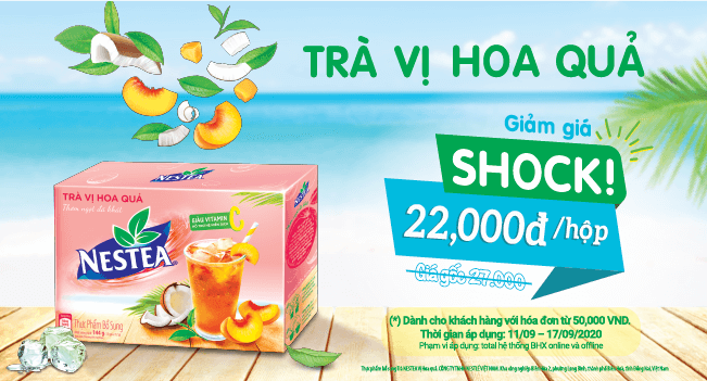 Trà hoa quả NESTEA đã có mặt tại Bách hóa Xanh