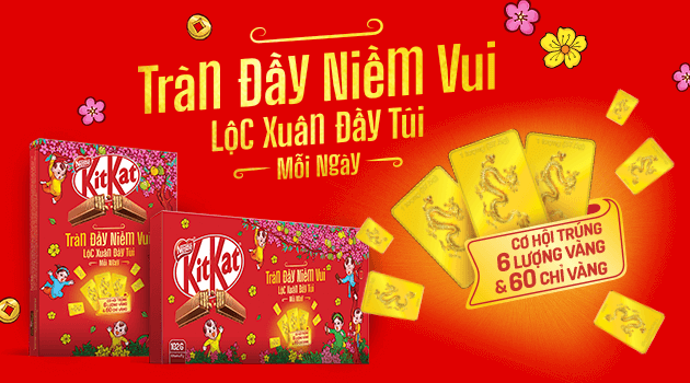 Tràn đầy niềm vui, lộc xuân đầy túi mỗi ngày cùng Kitkat