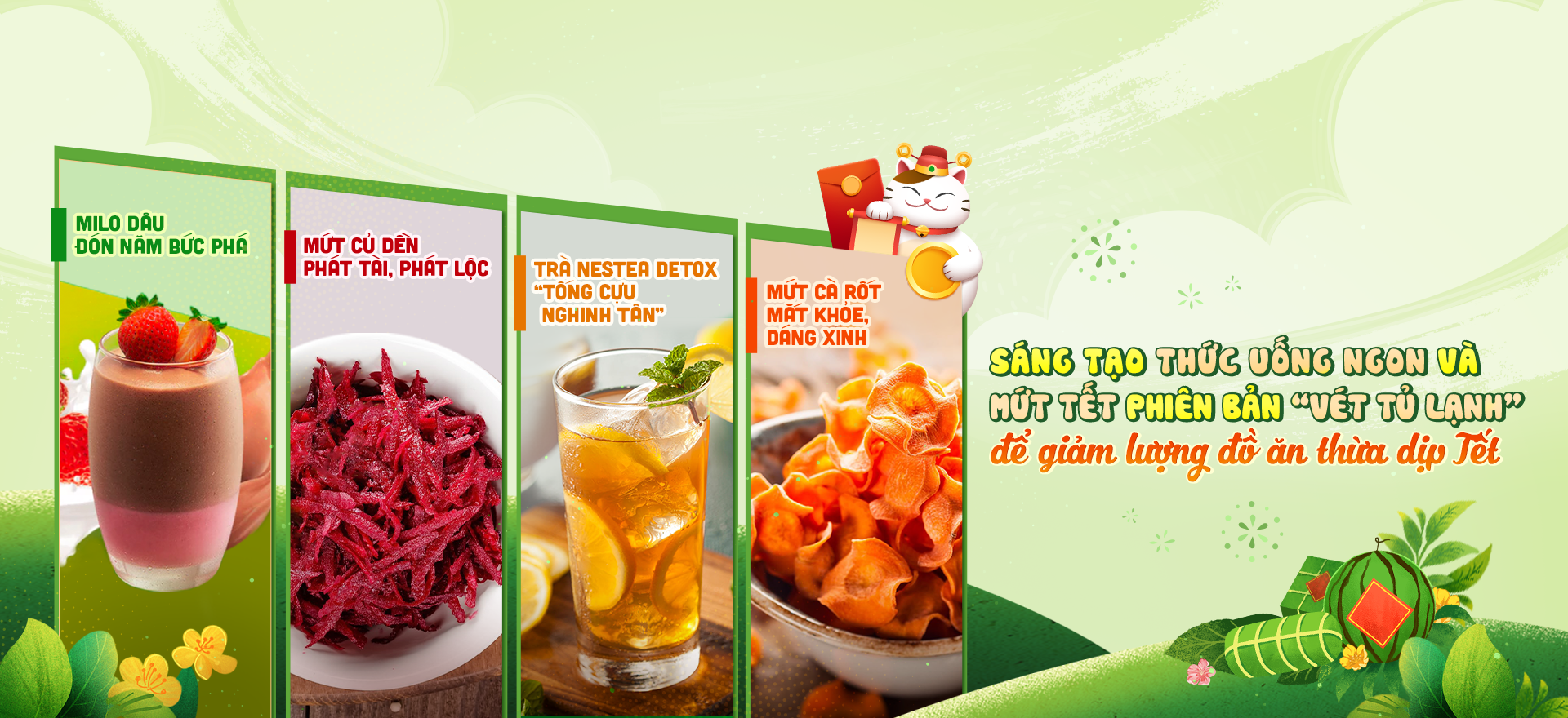 SÁNG TẠO THỨC UỐNG NGON &amp; MỨT TẾT BỔ DƯỠNG PHIÊN BẢN “VÉT TỦ LẠNH” ĐỂ GIẢM LƯỢNG ĐỒ ĂN THỪA DỊP TẾT