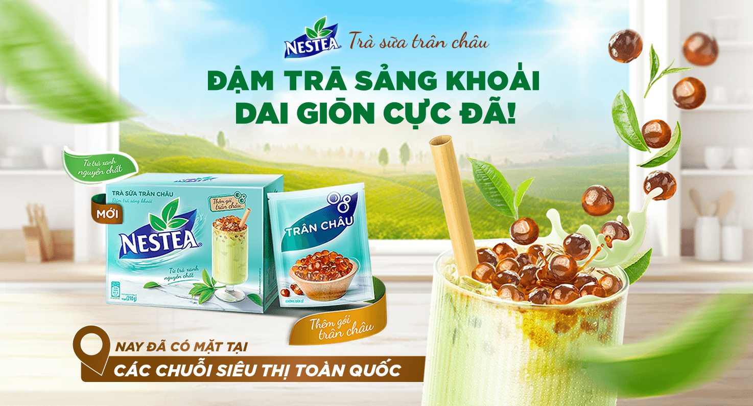 Vị Ngon Đậm Trà Sảng Khoái Từ Trà Sữa Trân Châu Nestea
