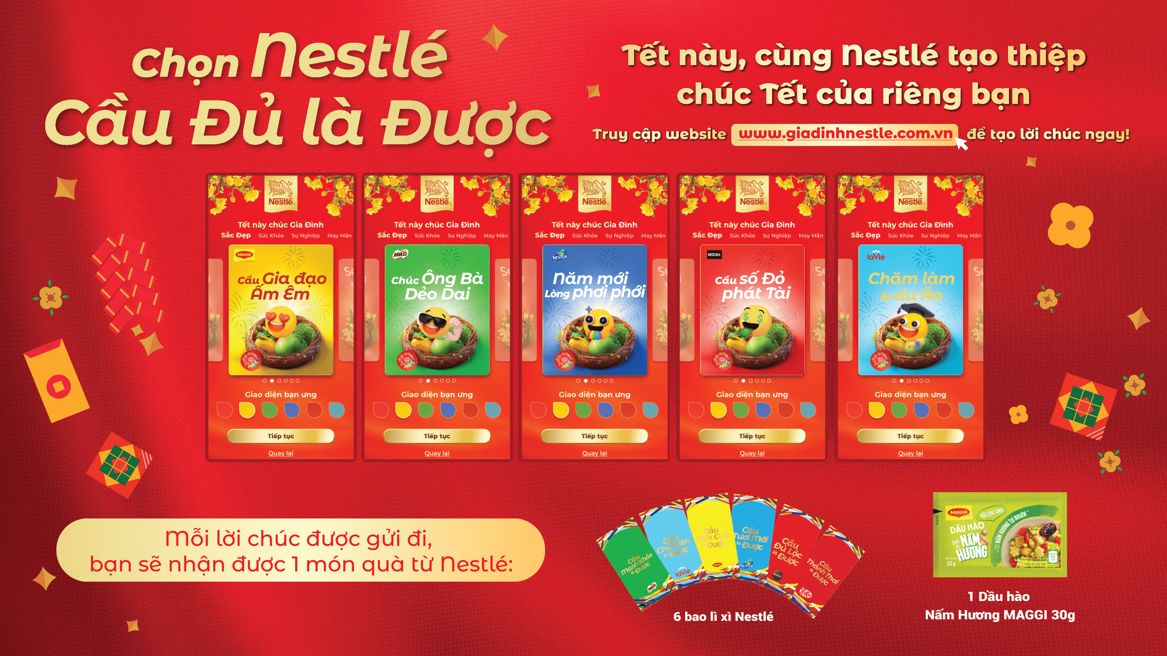 Tạo thiệp chúc Tết may mắn, trao yêu thương để nhận lì xì 