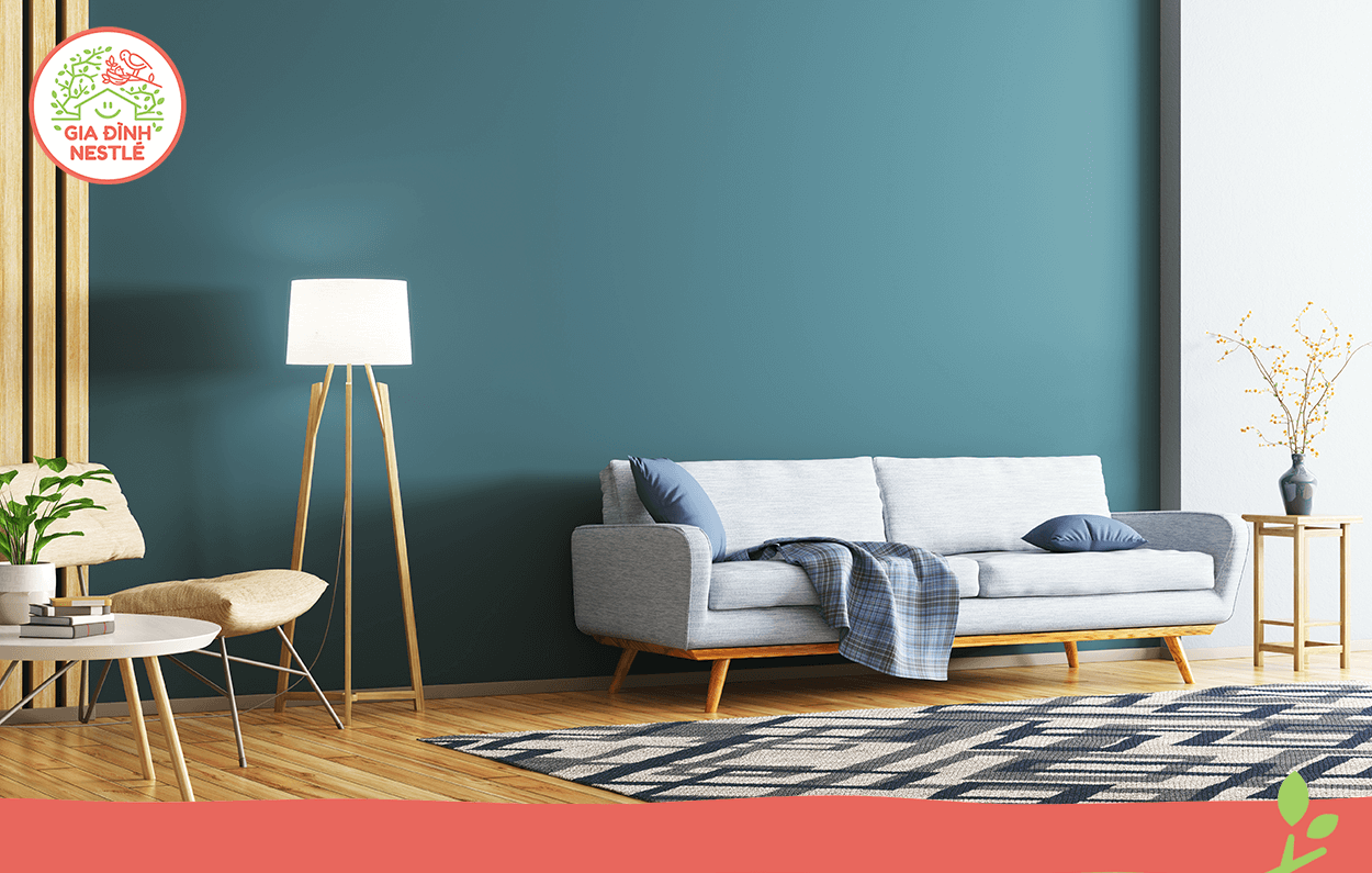 Tô điểm màu xanh vào phòng khách để nâng cao sức khoẻ tinh thần trong hè này.