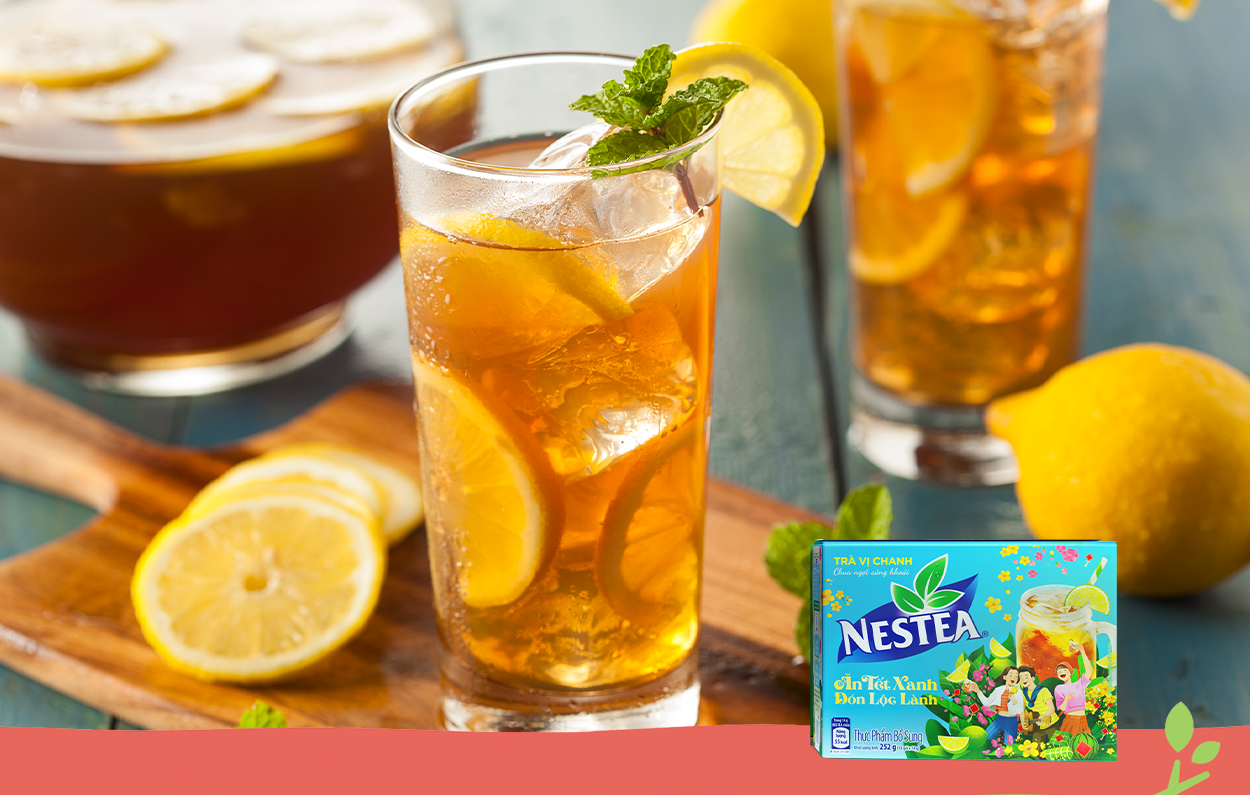Trà NESTEA detox là thức uống dinh dưỡng giàu Vitamin C giúp tăng cường sức đề kháng và tận dụng các loại trái cây trong tủ lạnh.