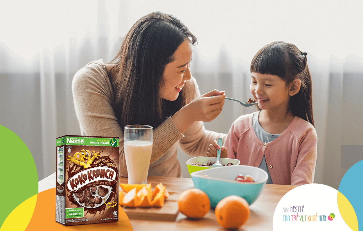 Cung cấp cho bé nguồn chất xơ dồi dào từ Bánh ăn sáng Nestlé Koko Krunch mỗi ngày nhé!