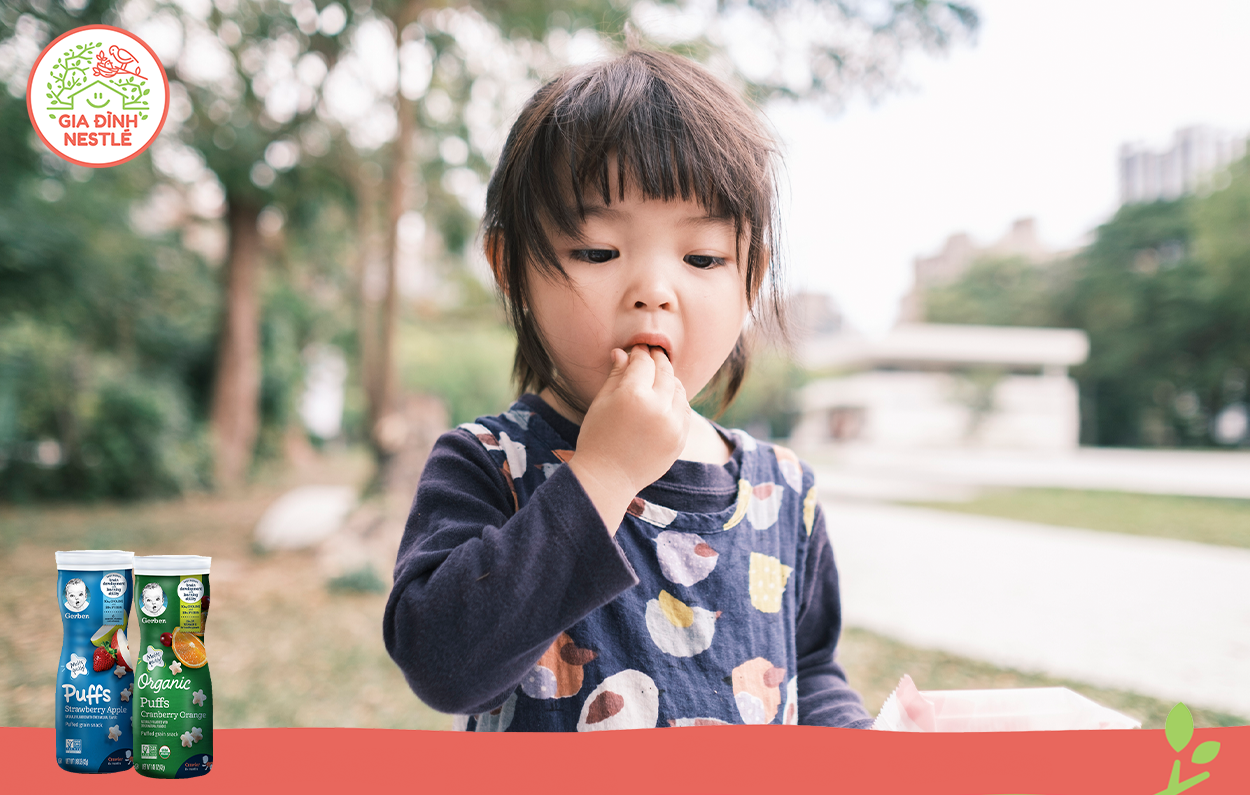 Bánh ăn dặm Nestlé Gerber – vị ngon đa dạng, chất lượng chuẩn Mỹ cho ba mẹ sự lựa chọn tuyệt vời dành cho bữa ăn vặt của con.