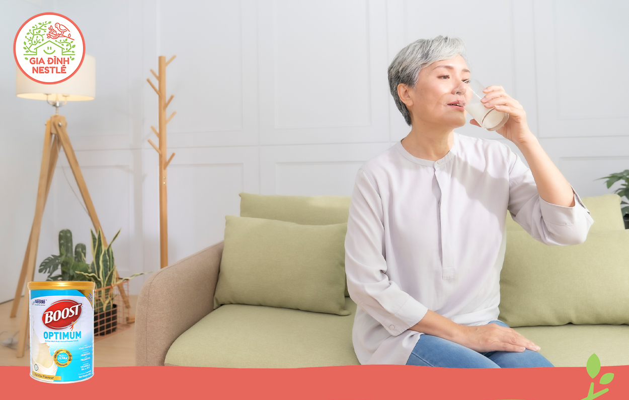 Bảo vệ sức khỏe người cao tuổi và giảm thiểu nguy cơ mắc bệnh tim mạch cùng sữa Boost Optimum - Dinh dưỡng chuyên biệt từ Nestlé Thụy Sĩ.