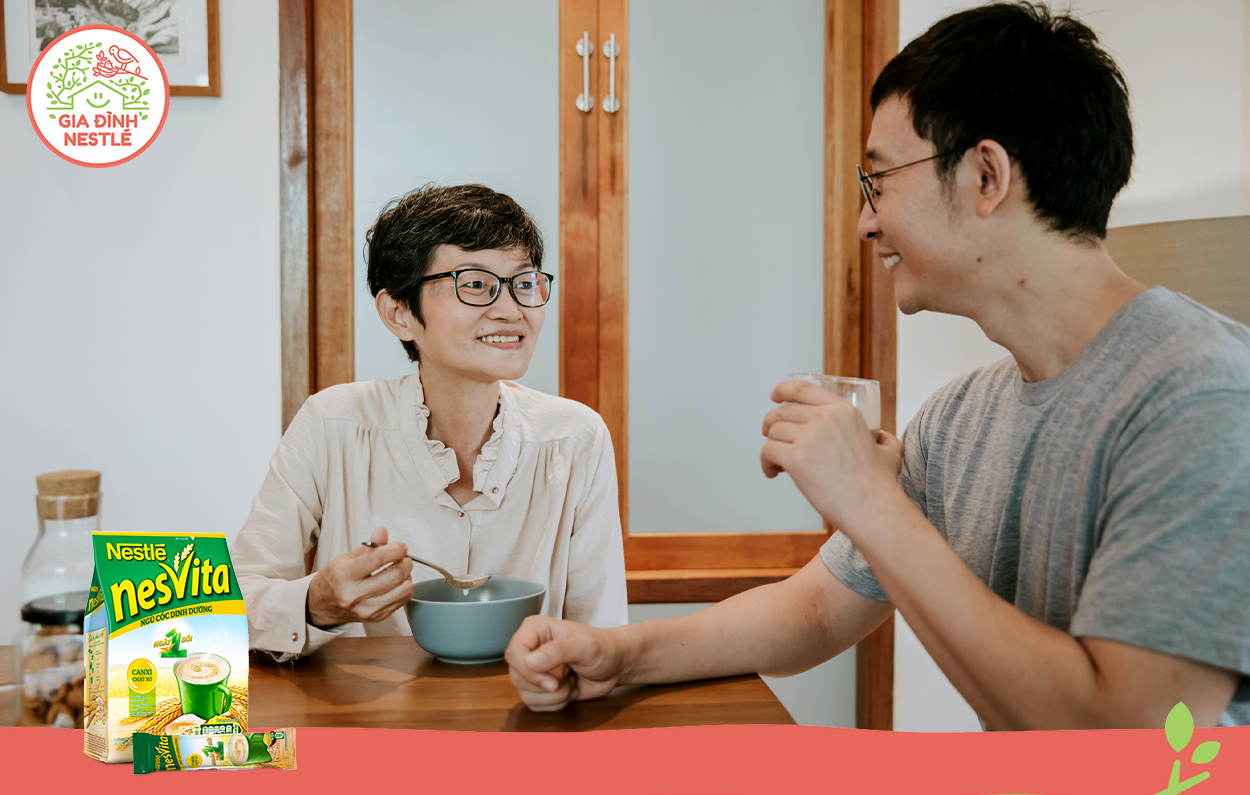Ngũ cốc dinh dưỡng Nestlé NESVITA hứa hẹn sẽ là một bữa sáng ngon miệng, đầy đủ dưỡng chất cho người lớn tuổi.