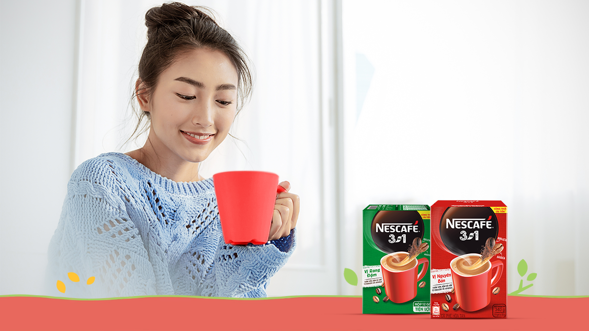 Tự thưởng một tách Cà phê hòa tan Nescafé 3in1 mỗi sáng để nâng cao sức khỏe tinh thần
