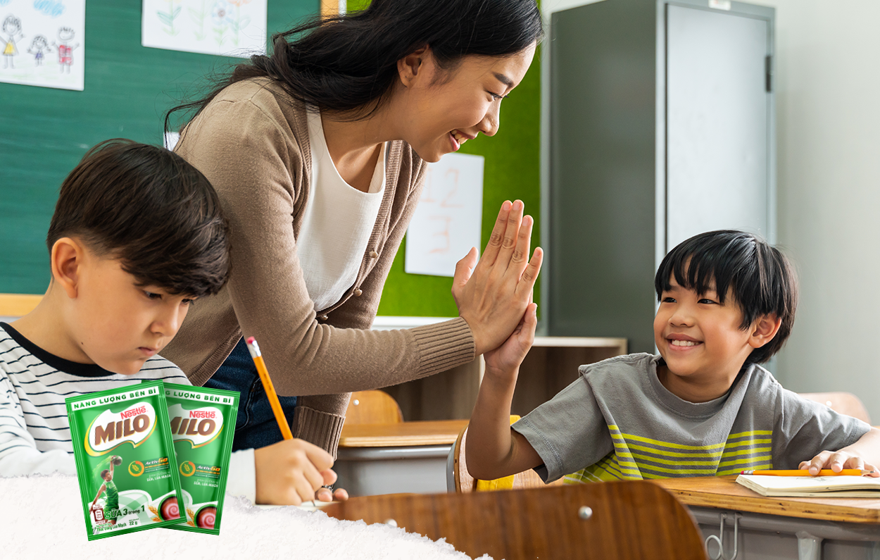 Khi bé đi học, hãy bổ sung Milo để bé thêm năng lượng tiếp thu bài vở