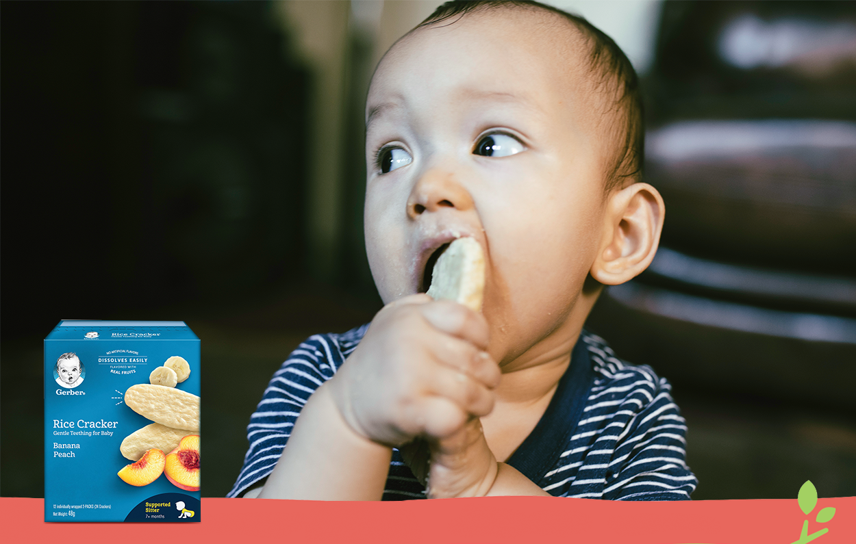 Bánh ăn dặm Gerber Puffs Organic mang đến cho bé bữa ăn vẹn tròn dinh dưỡng và trải nghiệm lý thú giúp bé phát triển tốt trên hành trình ăn dặm vui khoẻ.