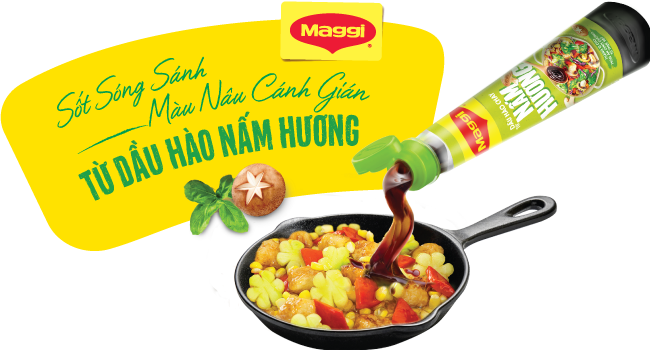 Sốt Sóng Sánh Màu Nâu Cánh Gián Từ Dầu Hào MAGGI Nấm Hương