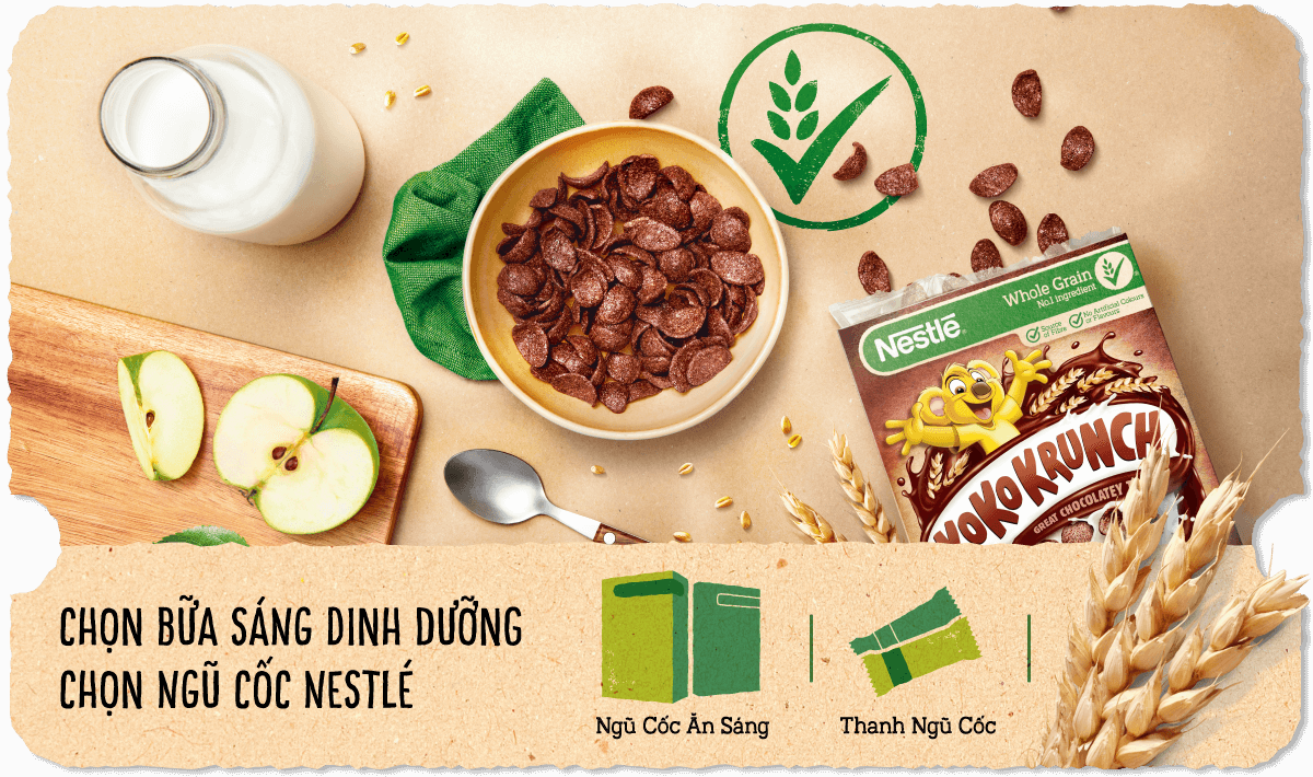 Ngũ cốc nguyên cám Nestle là món ăn vặt dinh dưỡng tốt cho sức khỏe của trẻ