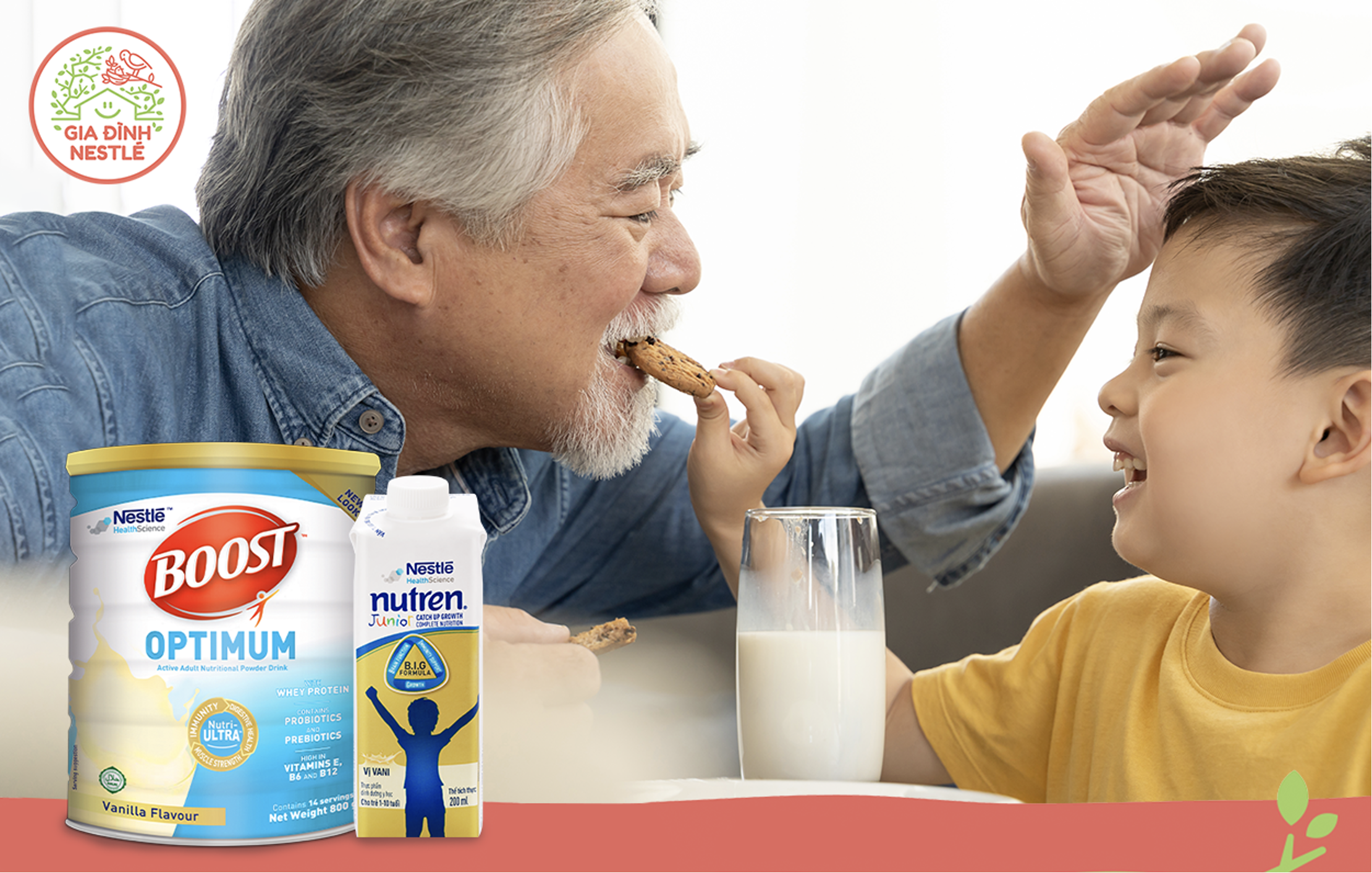 Bổ sung nguồn dinh dưỡng toàn diện và tiện lợi cho các thành viên với Nutren Junior và Boost Optimum với chất lượng từ Nestlé Thuỵ Sĩ ngay!