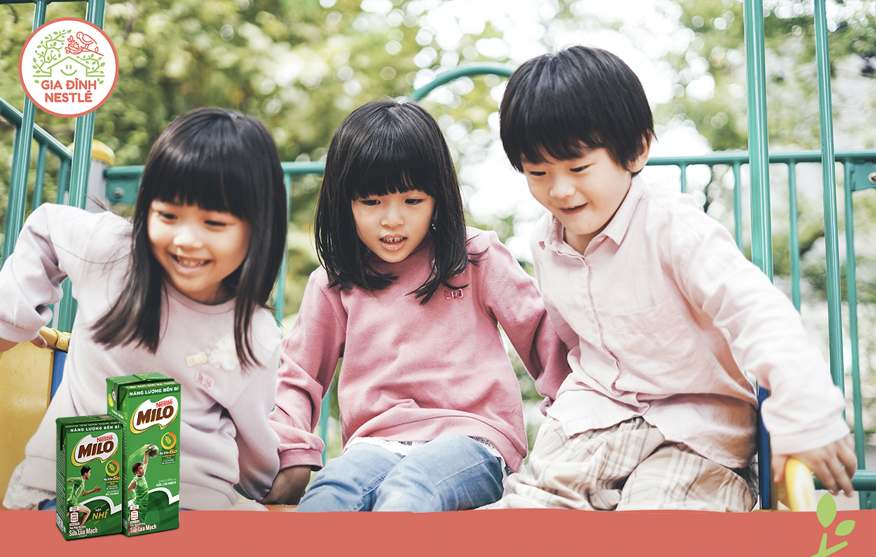 Tiếp ngay nguồn dinh dưỡng dồi dào từ mầm lúa mạch nguyên cám MILO, cho các nhà vô địch trong giờ giải lao để tiếp tục vui chơi và học hỏi năng động trong mùa hè này, mẹ nhé!