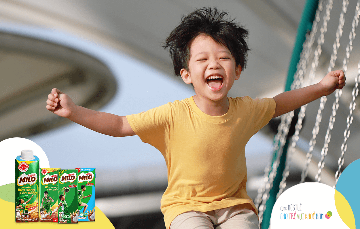 tiếp nước và năng lượng cho bé với Thức uống lúa mạch uống liền Nestlé MILO